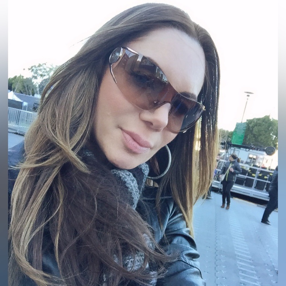 Vintage & Rare Versace Shield Brown Sunglasses with White Case